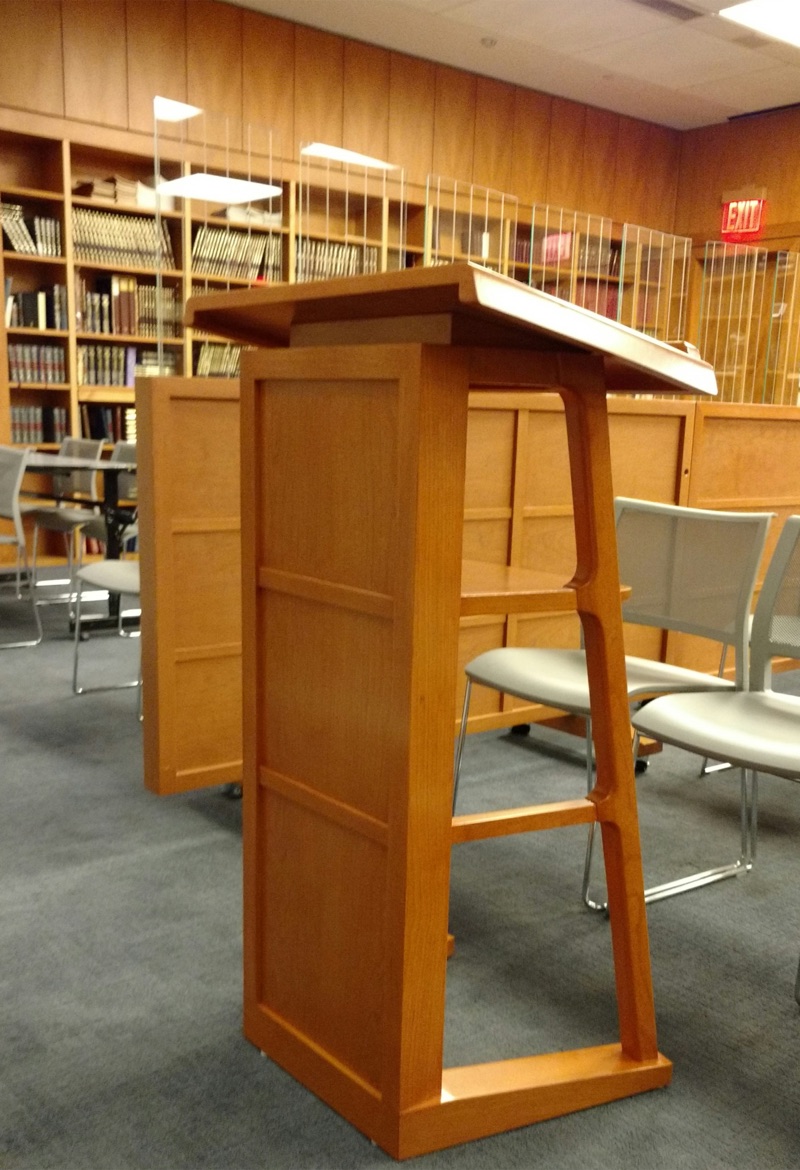 Hand-built wooden reading lectern, an amud, made for a synagogue by Van Aken Design